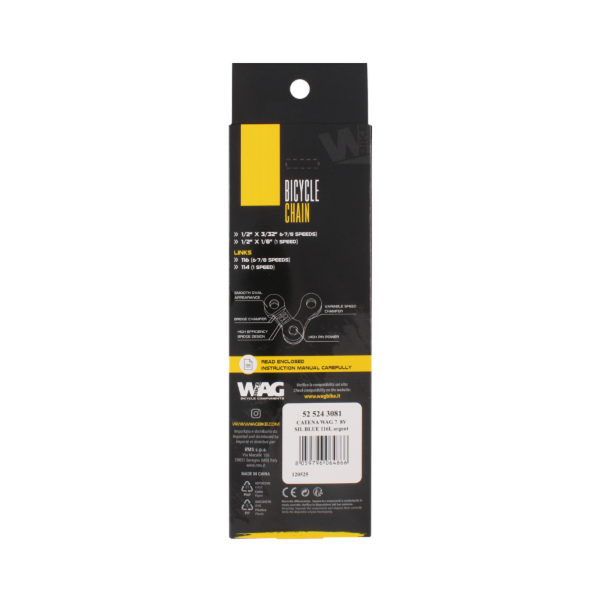 Catena per bicicletta  WAG 7/8 V Argento Blu scuro 116 maglie